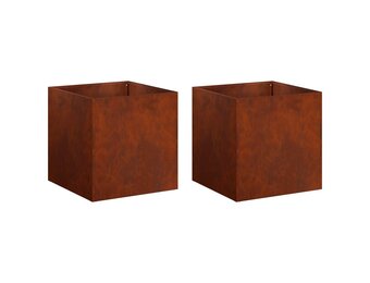 vidaXL Plantenbak Roestkleurig Staal - 2 stuks - 45x45x45 cm (53% Korting)