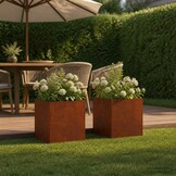 vidaXL Plantenbak Roestkleurig Staal - 2 stuks - 45x45x45 cm (53% Korting)