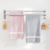 Dubbele Handdoekhouder 80cm Geborsteld Nikkel - Zelfklevend of Boren - 31% Korting