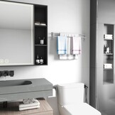 Dubbele Handdoekhouder 80cm Geborsteld Nikkel - Zelfklevend of Boren - 31% Korting