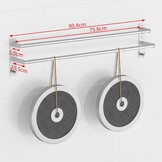 Dubbele Handdoekhouder 80cm Geborsteld Nikkel - Zelfklevend of Boren - 31% Korting