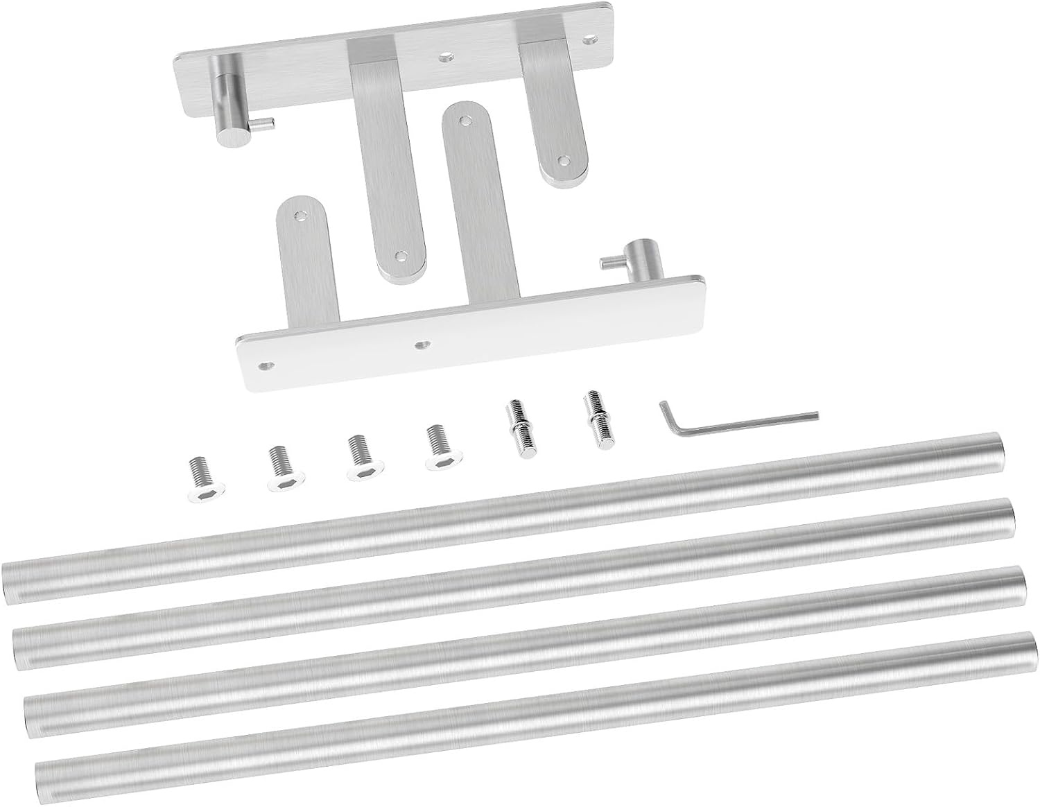 Dubbele Handdoekhouder 80cm Geborsteld Nikkel - Zelfklevend of Boren - 31% Korting