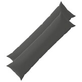 vidaXL Kussensloop HEERLEN Antraciet (2 stuks) 40x145cm Polyester - 31% Korting