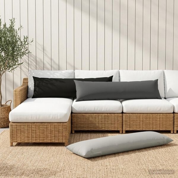 vidaXL Kussensloop HEERLEN Antraciet (2 stuks) 40x145cm Polyester - 31% Korting