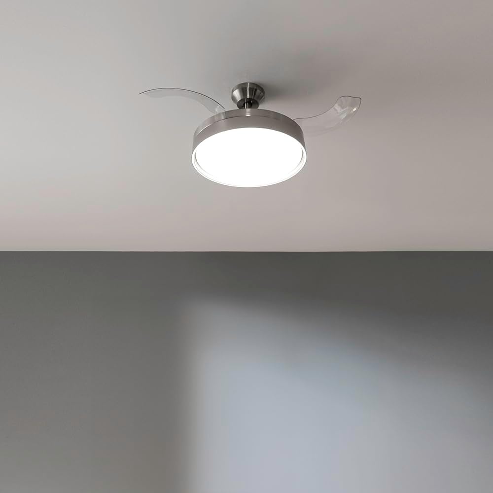 Plafondventilator met Lamp, 42" Intrekbare Vleugels, 3 Kleuren Licht & Timer - 34% Korting!