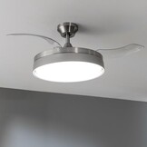 Plafondventilator met Lamp, 42" Intrekbare Vleugels, 3 Kleuren Licht & Timer - 34% Korting!