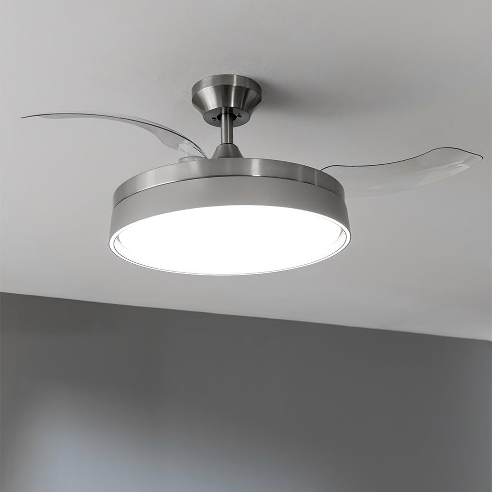 Plafondventilator met Lamp, 42" Intrekbare Vleugels, 3 Kleuren Licht & Timer - 34% Korting!