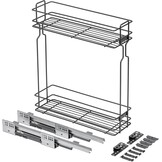 Uittrekbare Kastorganizer 200mm Keuken 2 Niveaus Antraciet Staal - 33% Korting