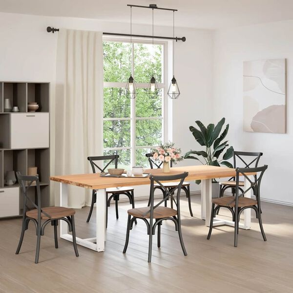 Eettafelpoten 2 st T-vormig Wit 90x35x(72-73) cm Staal met 54% Korting