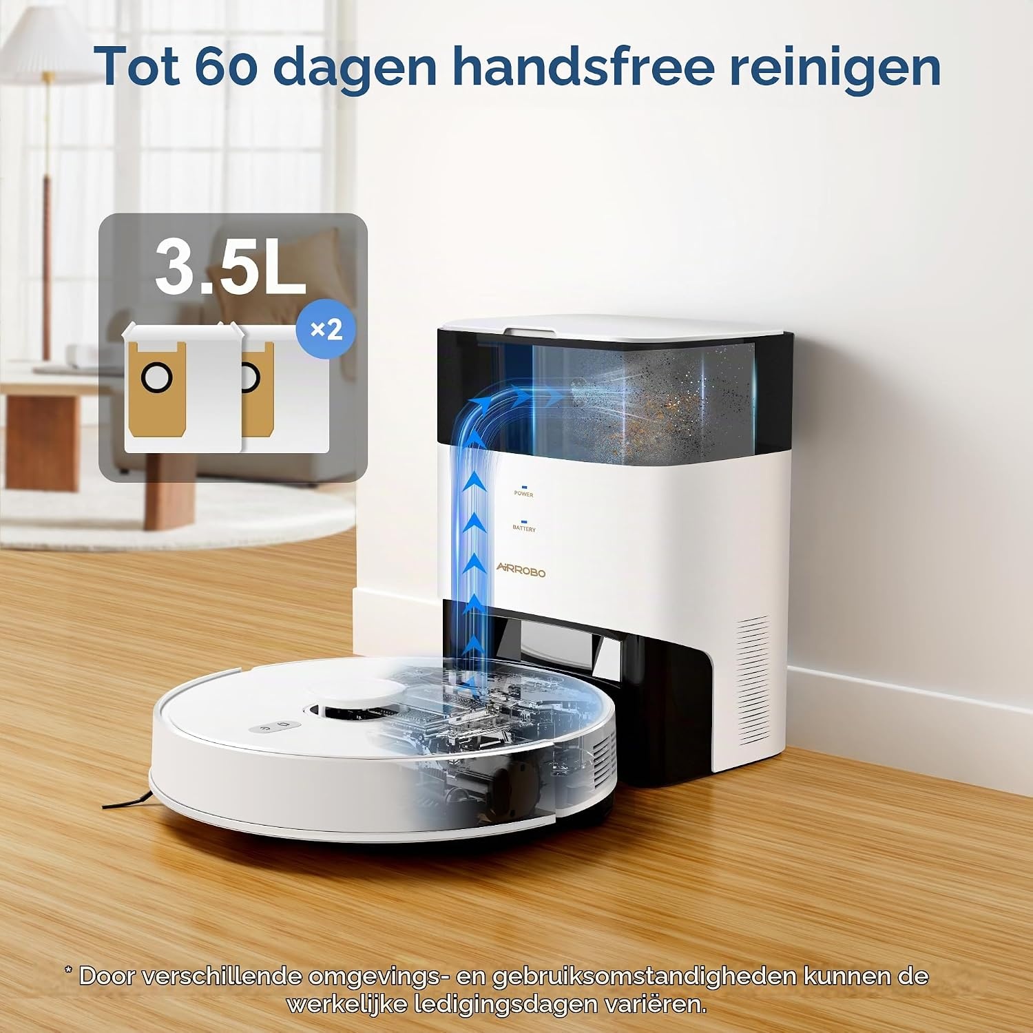 Robotstofzuiger met Dweilfunctie & 3,5L Zuigstation - 35% Korting!