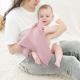 Zachte Molton Baby Doeken (3 stuks) - 100% Katoen - 60x60cm - Roze Hart - 37% Korting
