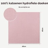 Zachte Molton Baby Doeken (3 stuks) - 100% Katoen - 60x60cm - Roze Hart - 37% Korting