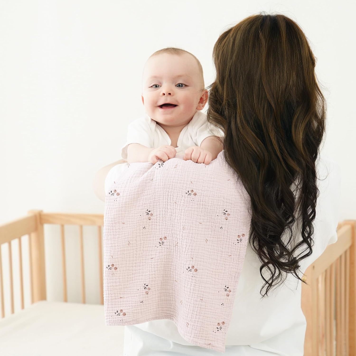 Zachte Molton Baby Doeken (3 stuks) - 100% Katoen - 60x60cm - Roze Hart - 37% Korting