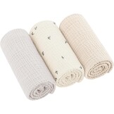 Zachte Molton Baby Doeken (3 stuks) - 100% Katoen - 60x60cm - Roze Hart - 37% Korting