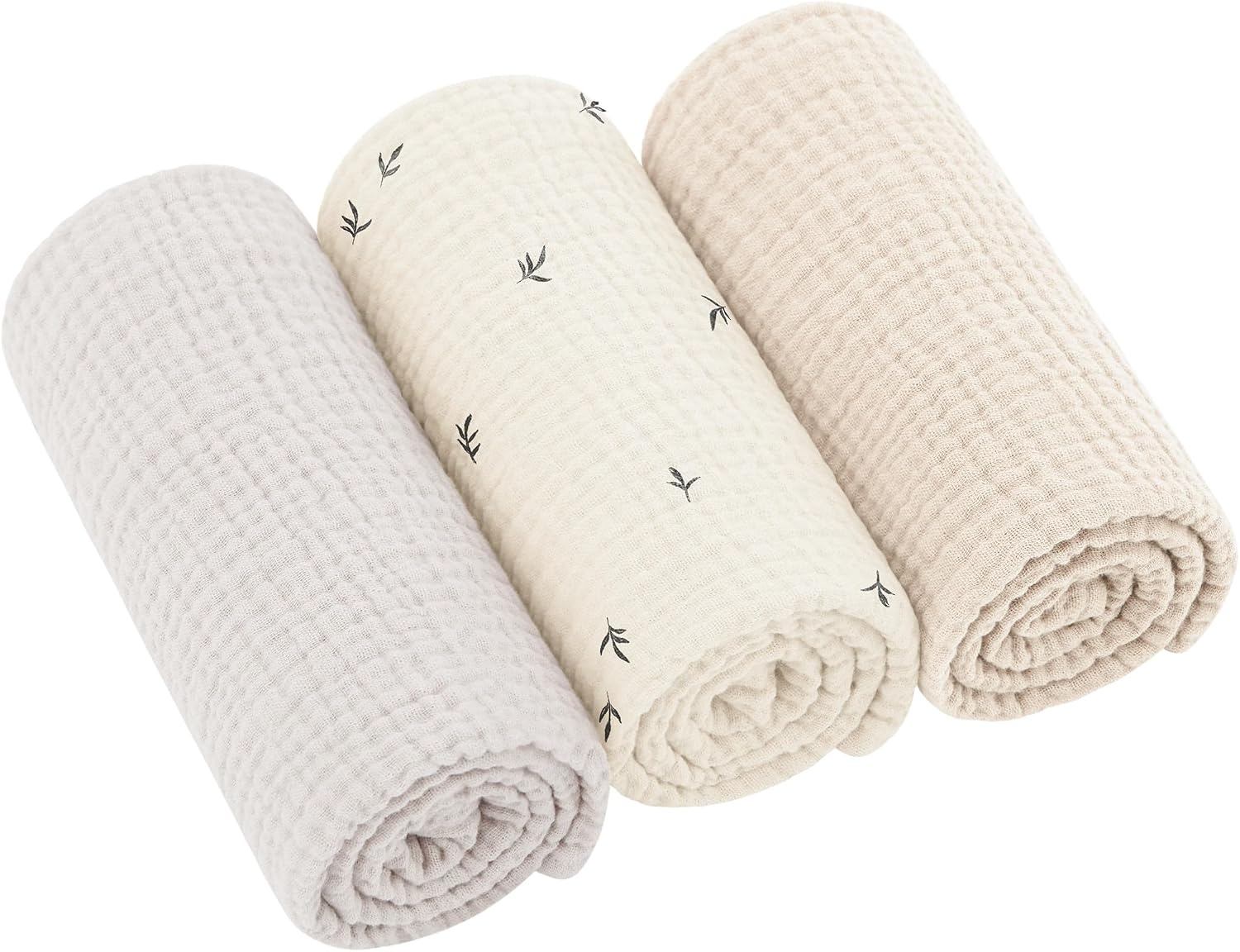 Zachte Molton Baby Doeken (3 stuks) - 100% Katoen - 60x60cm - Roze Hart - 37% Korting