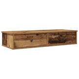 Wandschap met 3 Lades - Bewerkt Hout - Oud Houtkleurig - 34% Korting