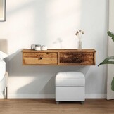 Wandschap met 3 Lades - Bewerkt Hout - Oud Houtkleurig - 34% Korting