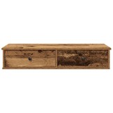 Wandschap met 3 Lades - Bewerkt Hout - Oud Houtkleurig - 34% Korting