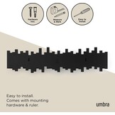 Wandkapstok met 8 Haken Zwart | 33% Korting | Gemaakt van Gerecycled Plastic