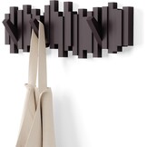 Wandkapstok met 8 Haken Zwart | 33% Korting | Gemaakt van Gerecycled Plastic