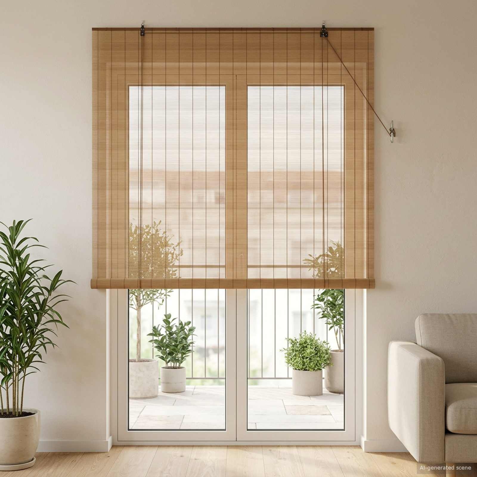 VidaXL Bamboe Rolgordijn Bruin 130x220cm - 57% Korting