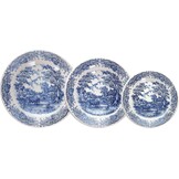 18-delig Servies Oud Engeland - 6 Personen - Aardewerk - Wit/Blauw - 34% Korting