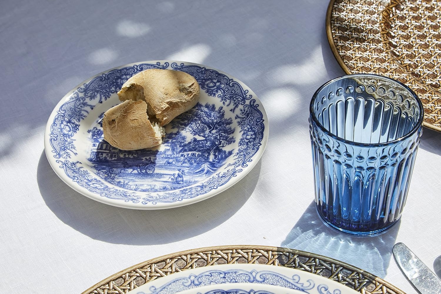 18-delig Servies Oud Engeland - 6 Personen - Aardewerk - Wit/Blauw - 34% Korting