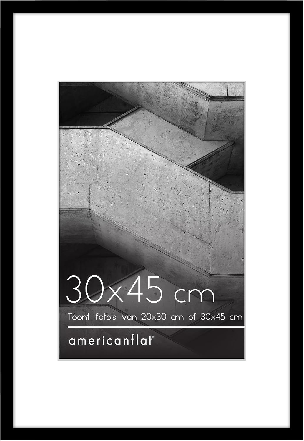 Fotolijst Zwart 30x45 cm met Korting - Slim Ontwerp met Passe-partout