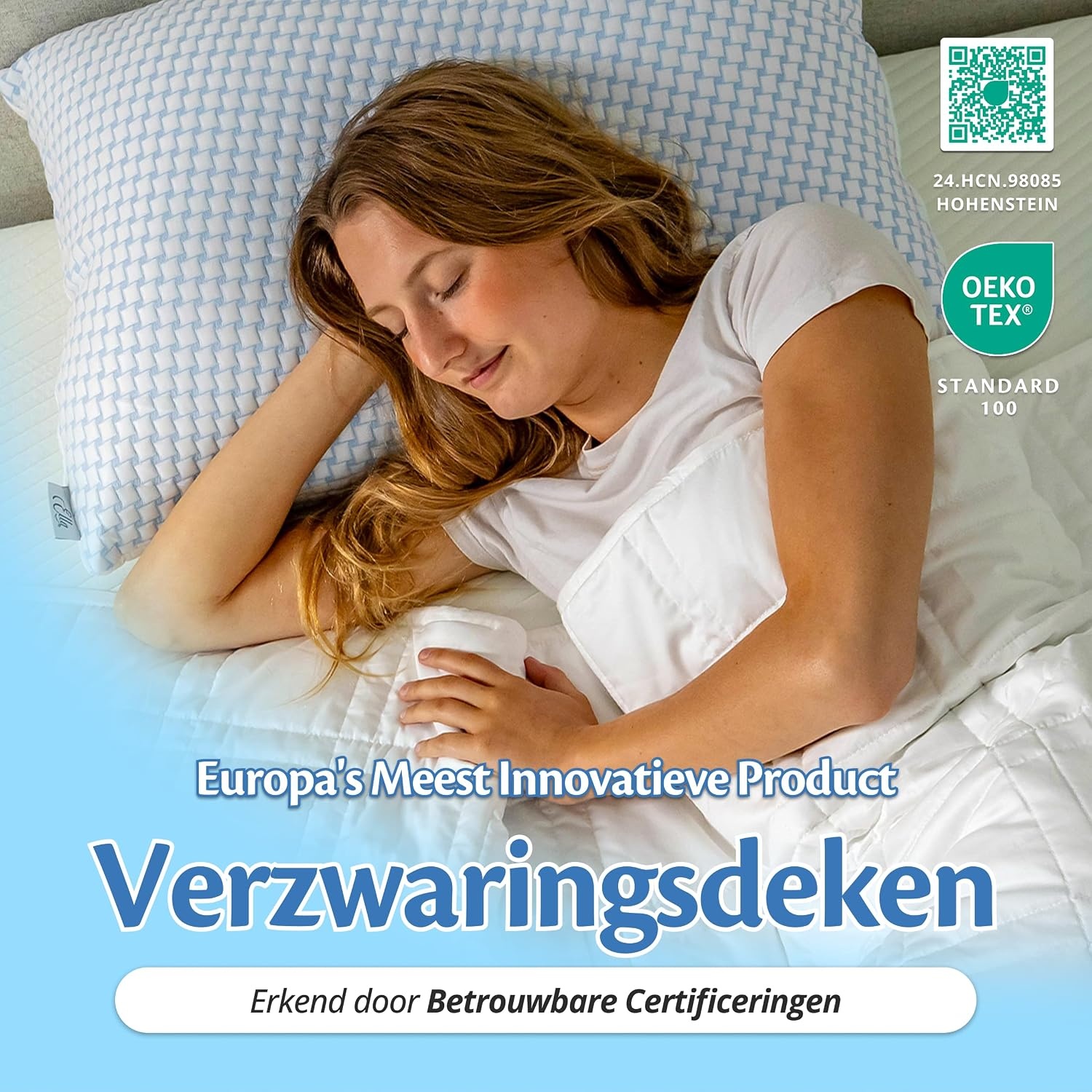 Verzwaringsdeken 9kg Wit 150x200cm - Diepe Slaap & Ontspanning (33% Korting)