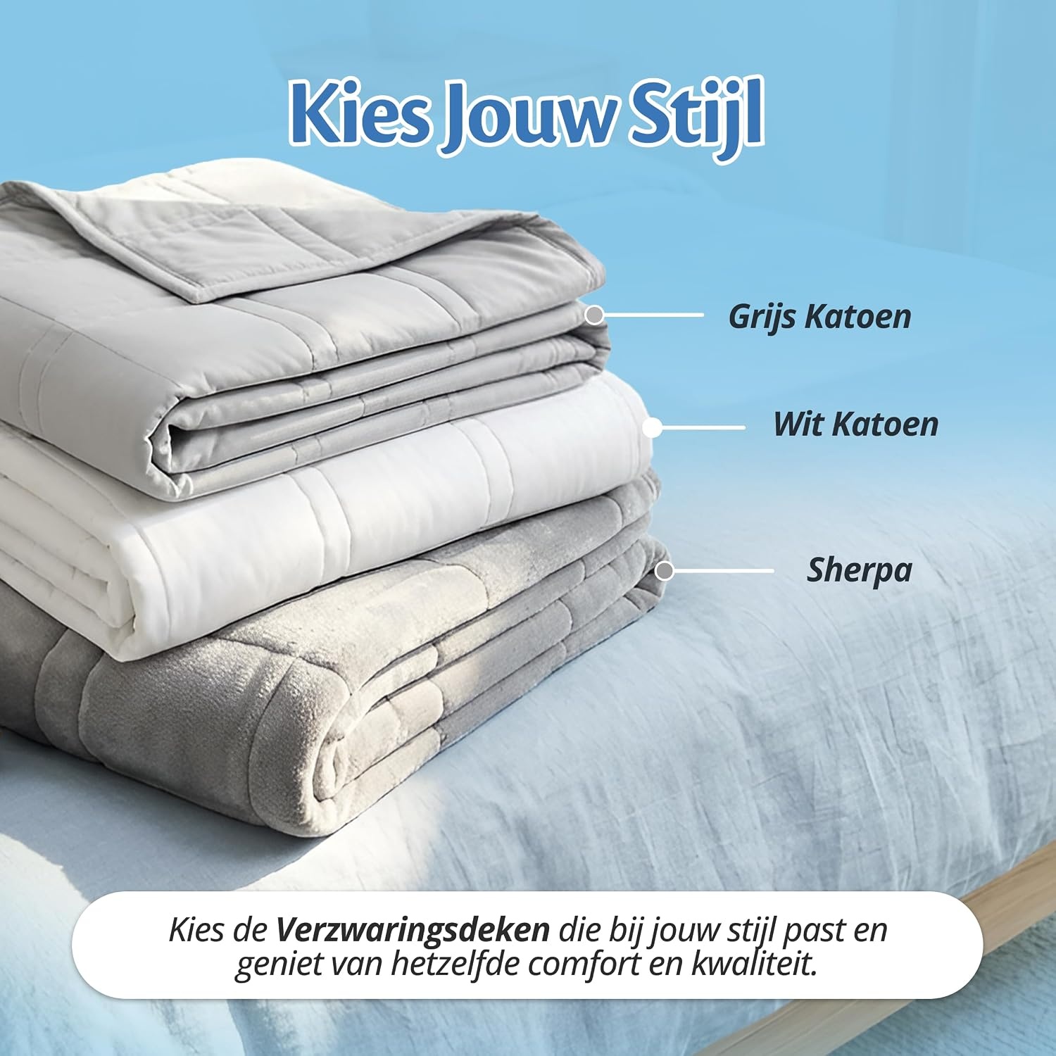 Verzwaringsdeken 9kg Wit 150x200cm - Diepe Slaap & Ontspanning (33% Korting)