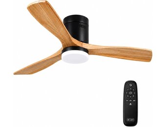 Zwarte Plafondventilator met LED en Afstandsbediening (34% korting)