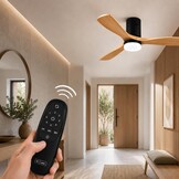 Zwarte Plafondventilator met LED en Afstandsbediening (34% korting)
