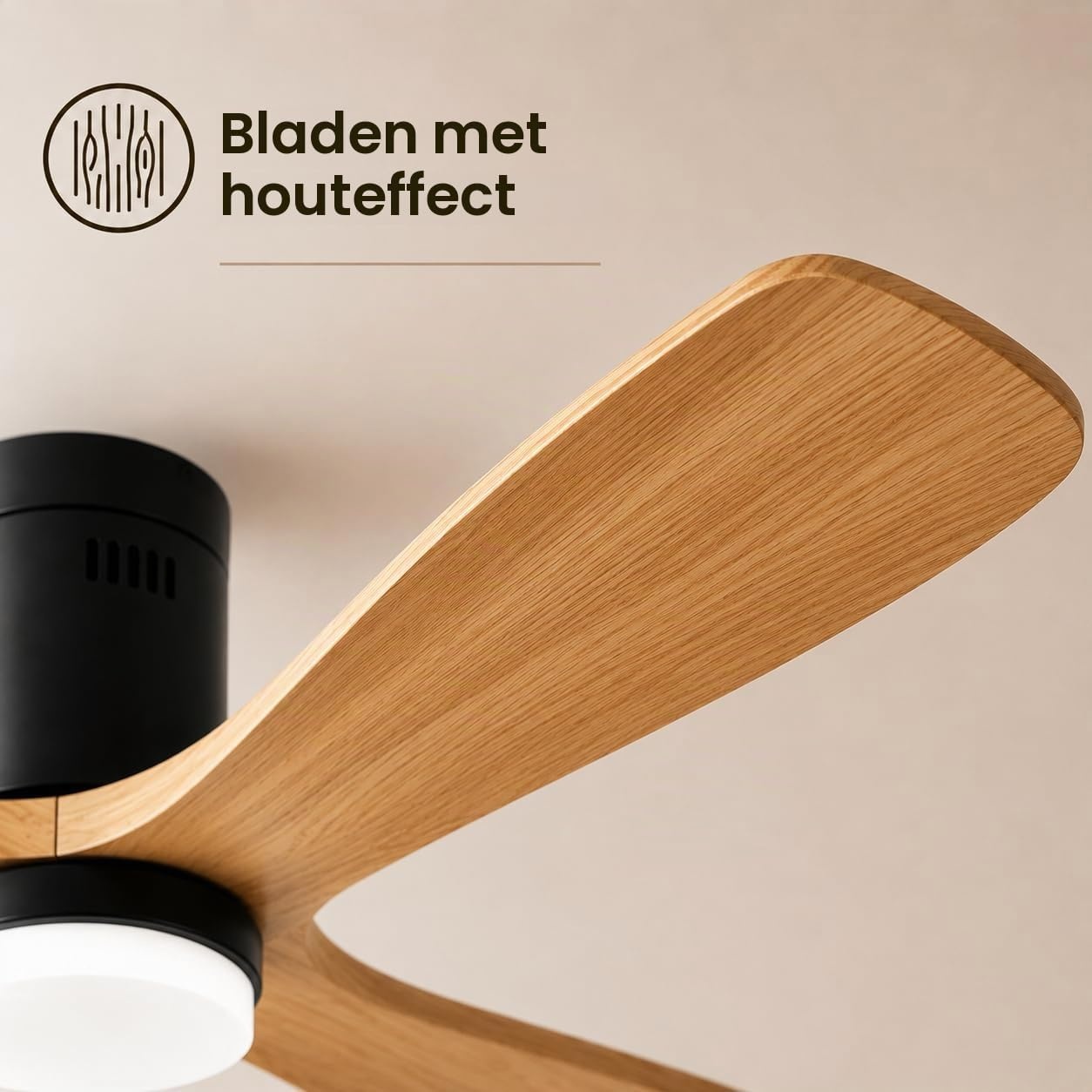 Zwarte Plafondventilator met LED en Afstandsbediening (34% korting)