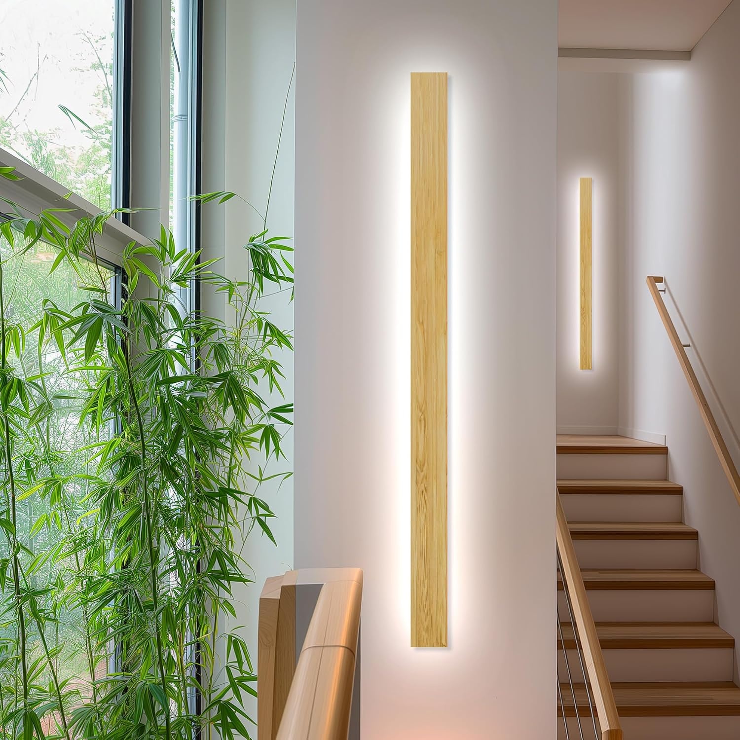 LED Bamboe Wandlamp 115cm Warm Wit - 33% Korting