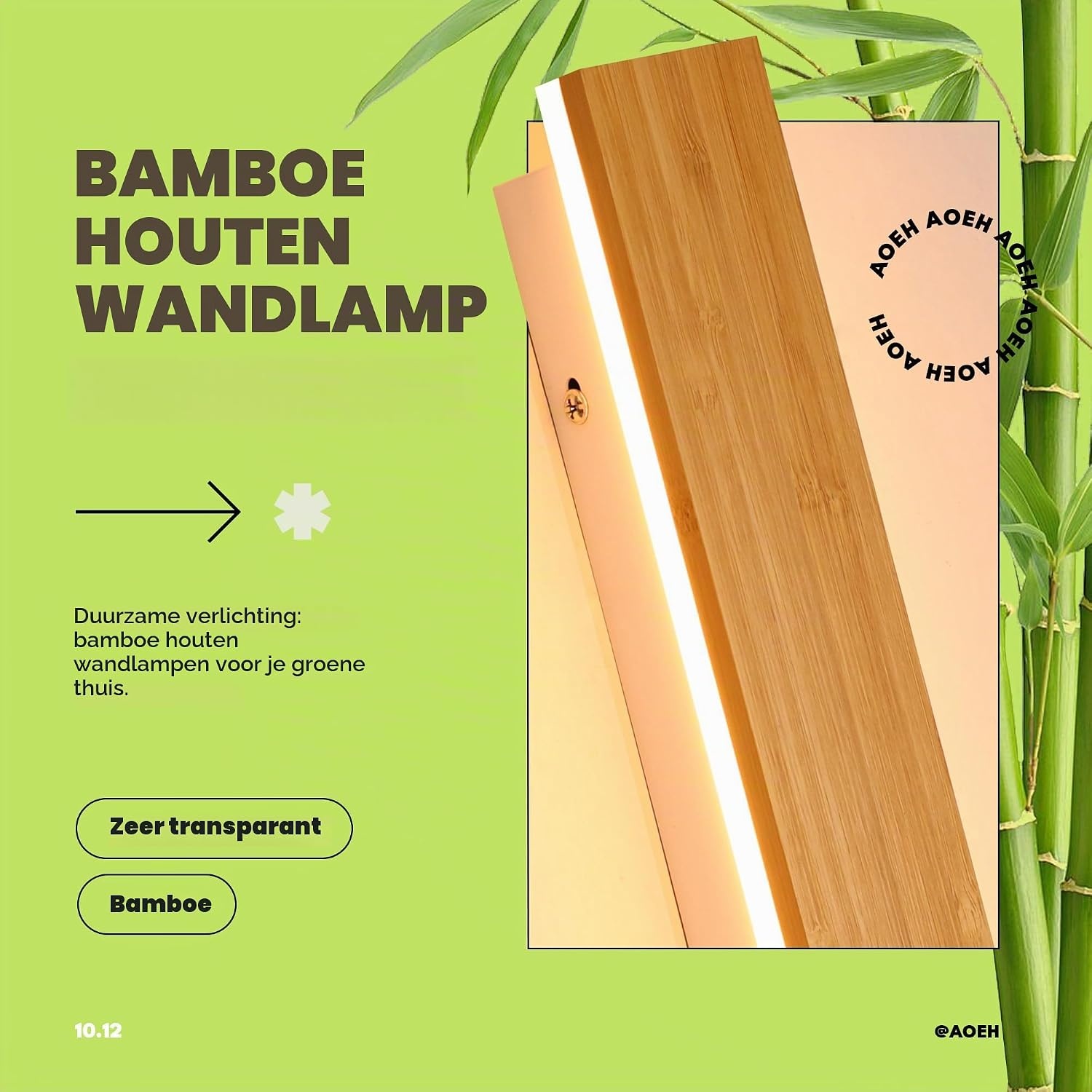 LED Bamboe Wandlamp 115cm Warm Wit - 33% Korting