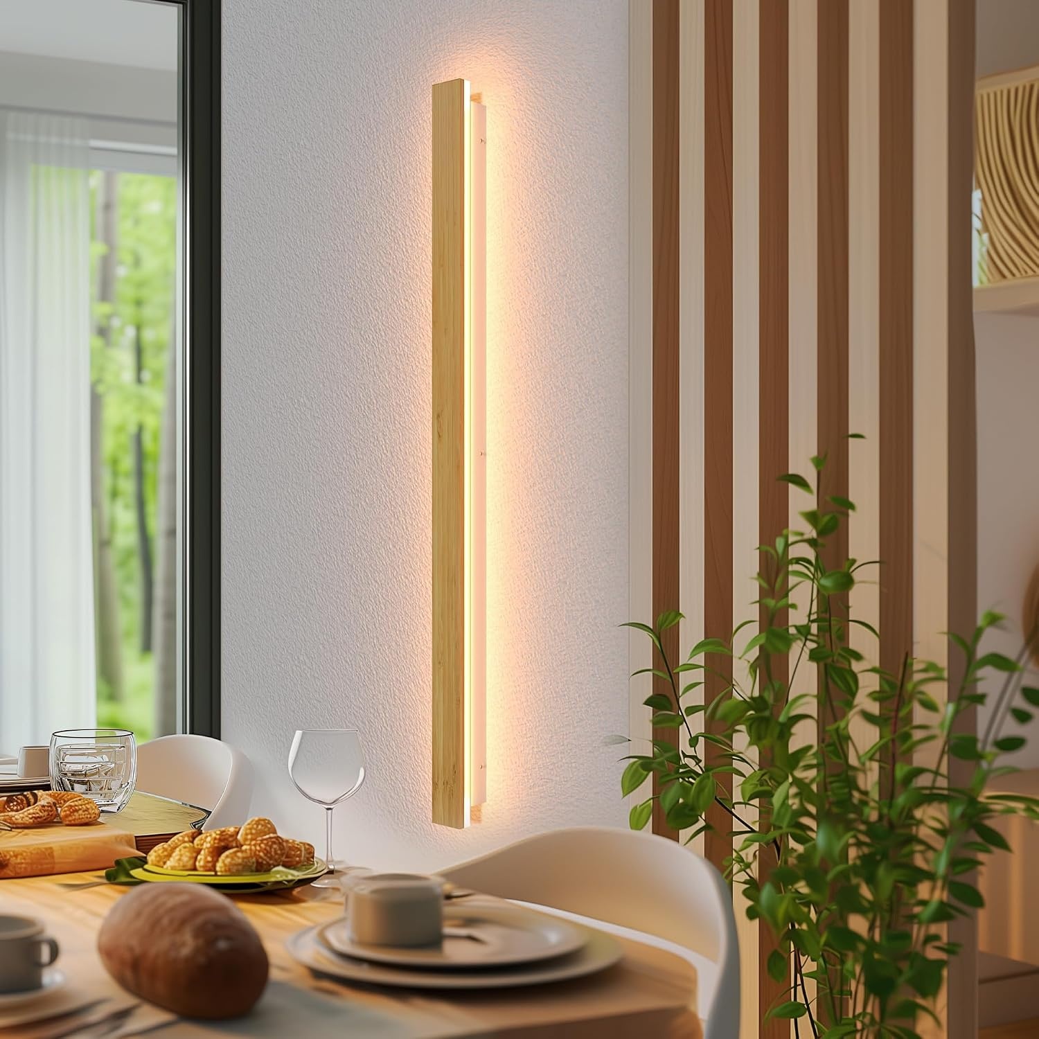 LED Bamboe Wandlamp 115cm Warm Wit - 33% Korting