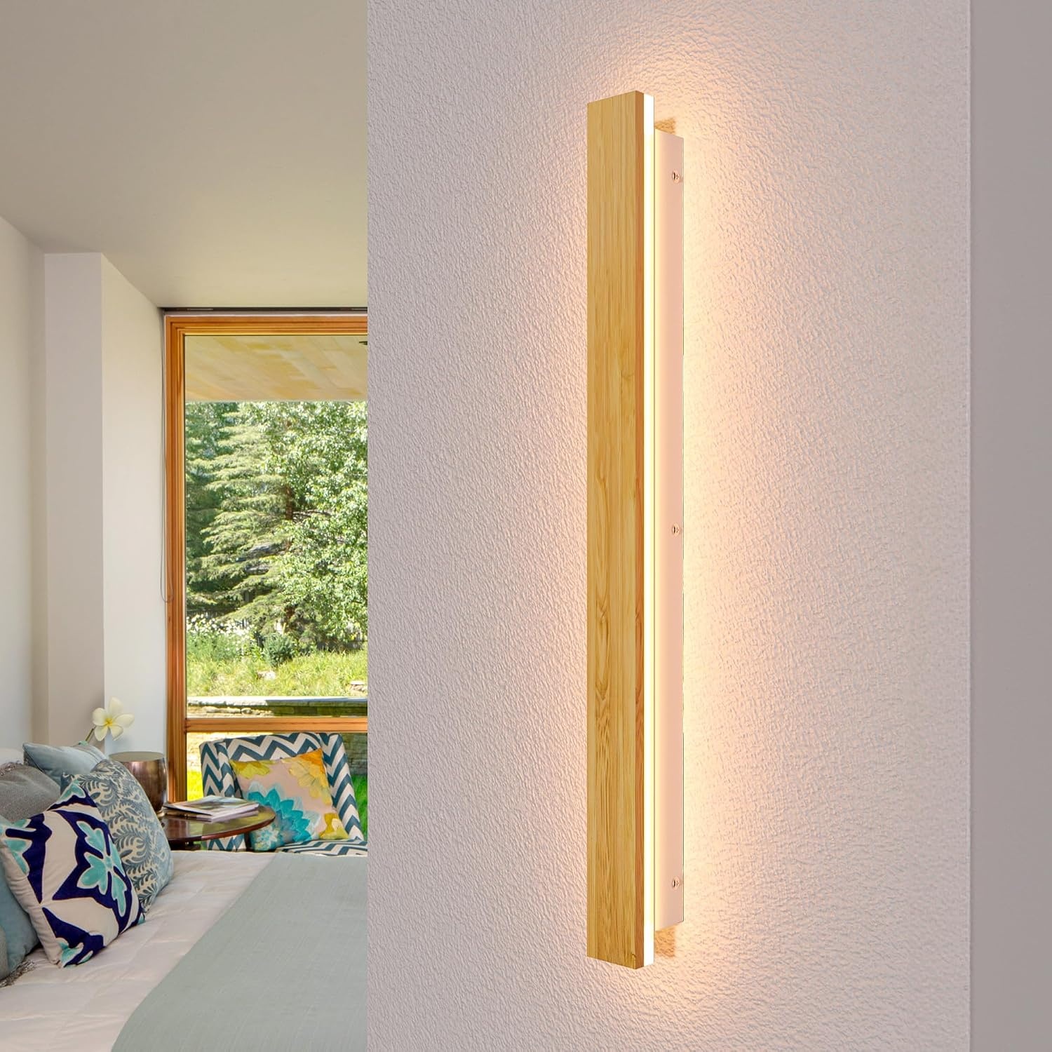 LED Bamboe Wandlamp 115cm Warm Wit - 33% Korting
