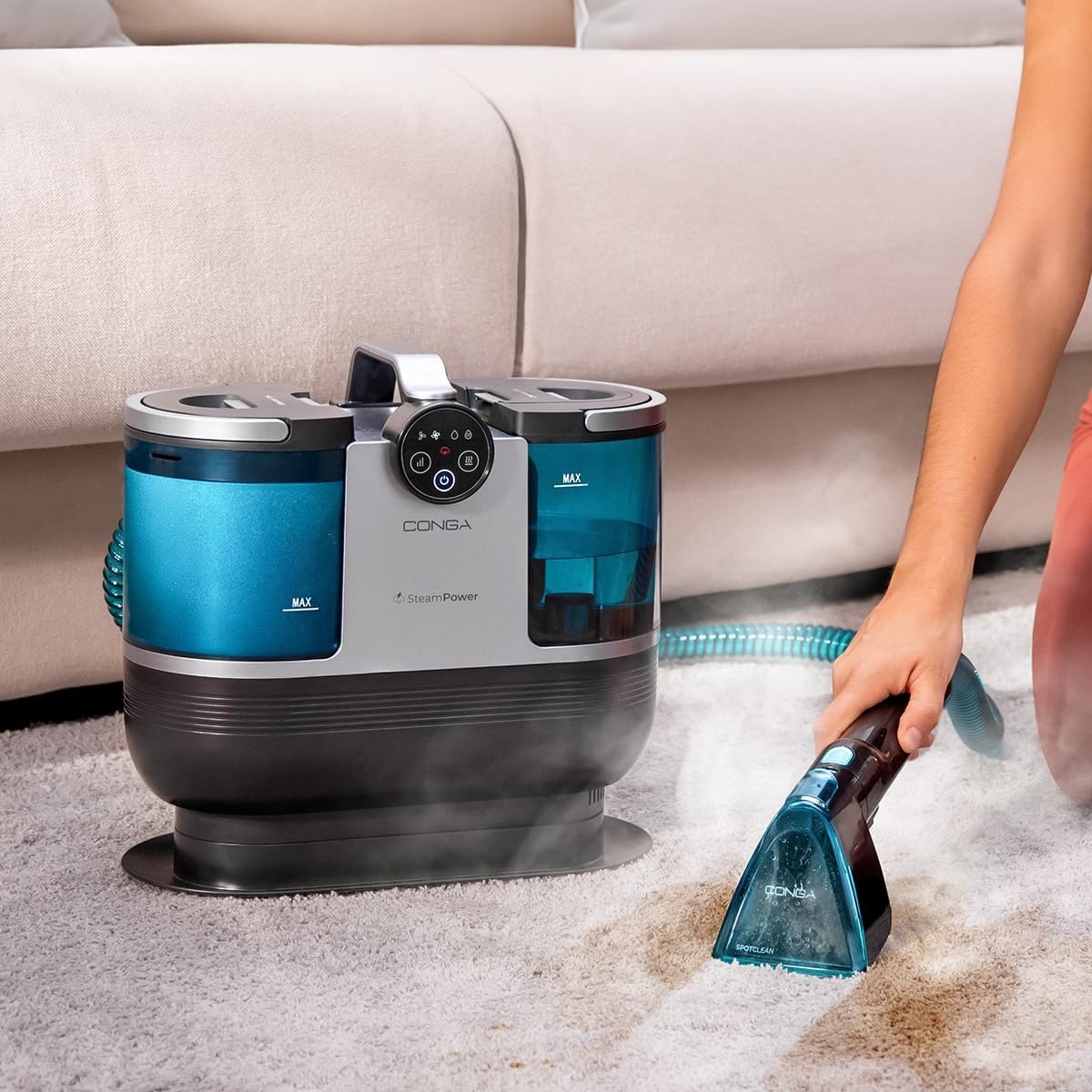 Tapijtreiniger met Stoom & Warm Water - 1700W - 35% Korting