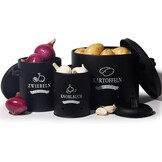 Retro Aardappel- & Uienblik Set Zwart - 33% Korting