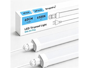 2x LED Vochtbestendige Plafondlamp 15W 60cm Koudwit IP65
