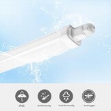 2x LED Vochtbestendige Plafondlamp 15W 60cm Koudwit IP65