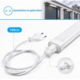 2x LED Vochtbestendige Plafondlamp 15W 60cm Koudwit IP65
