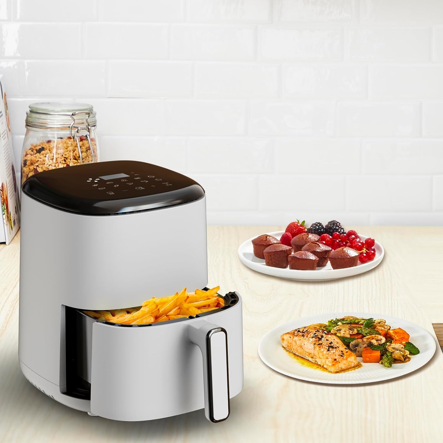Compacte Heteluchtfriteuse Airfryer 3L - 10 Programma's - 34% Korting
