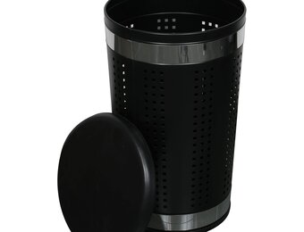 Zwarte RVS Wasmand Dubai 46L met Deksel - 52% Korting!