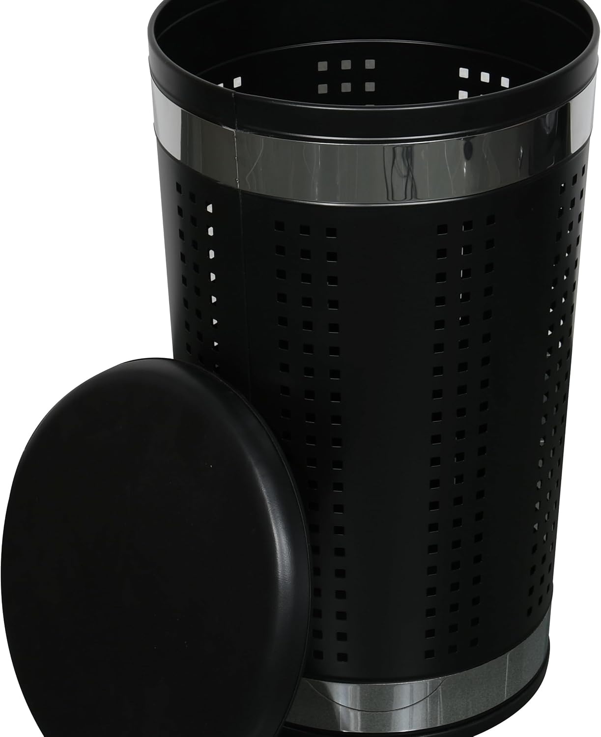 Zwarte RVS Wasmand Dubai 46L met Deksel - 52% Korting!
