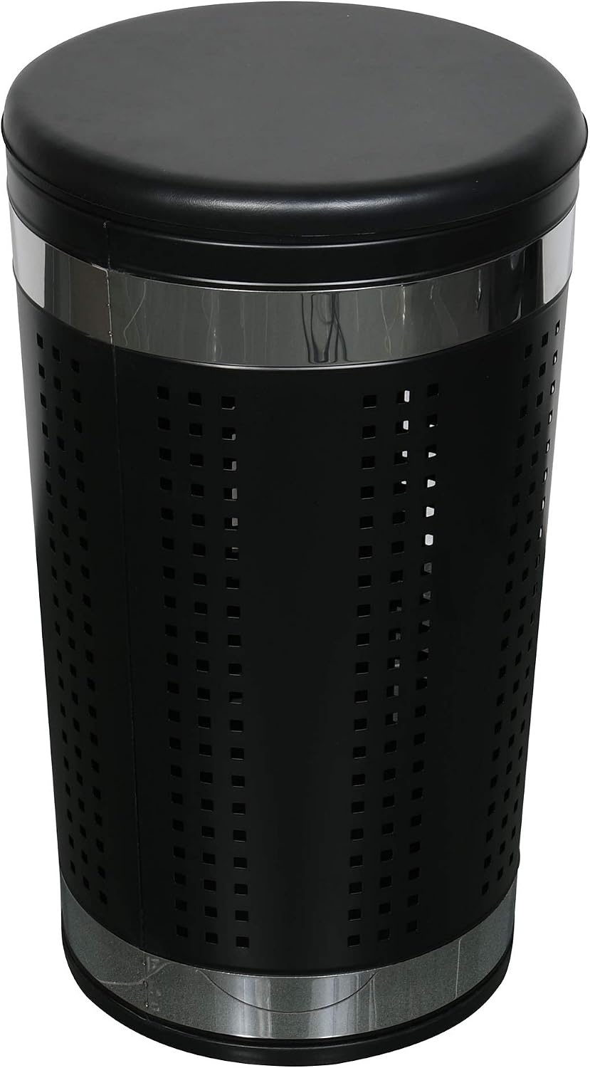 Zwarte RVS Wasmand Dubai 46L met Deksel - 52% Korting!