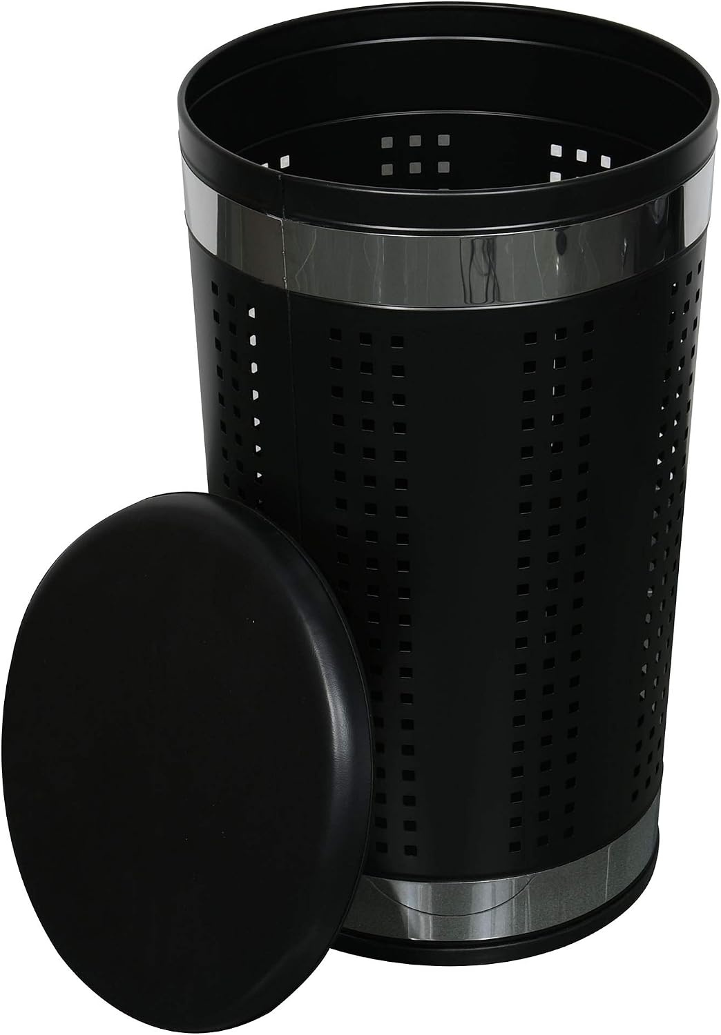Zwarte RVS Wasmand Dubai 46L met Deksel - 52% Korting!