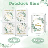 Decoratieset Vormsel Eucalyptus Groen - 20 Servetten, 12 Windlichten, 60 Houten Vissen - 37% Korting