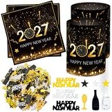 Decoratieset Vormsel Eucalyptus Groen - 20 Servetten, 12 Windlichten, 60 Houten Vissen - 37% Korting