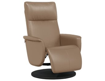 Fauteuil met Voetensteun, Kunstleer Cappuccino - 35% Korting